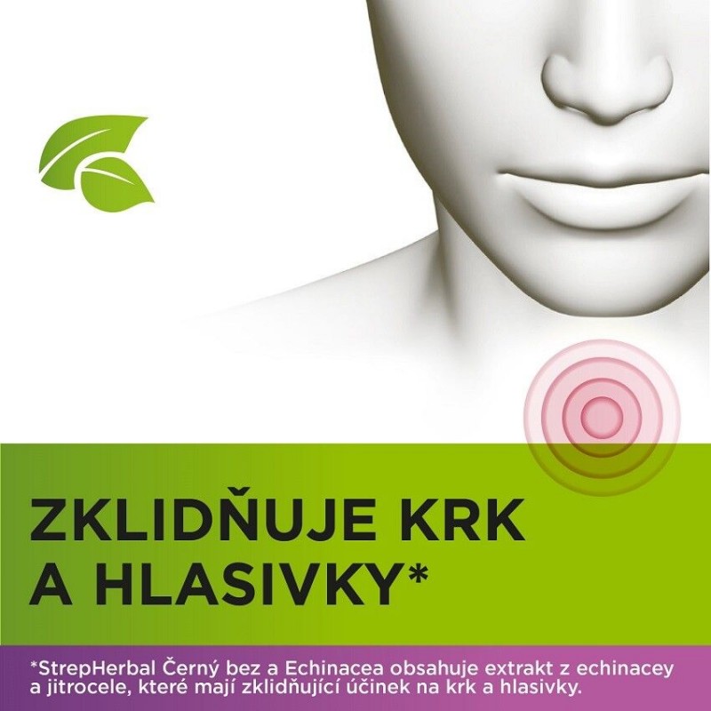 Strepherbal Černý bez a Echinacea 24 pastilek