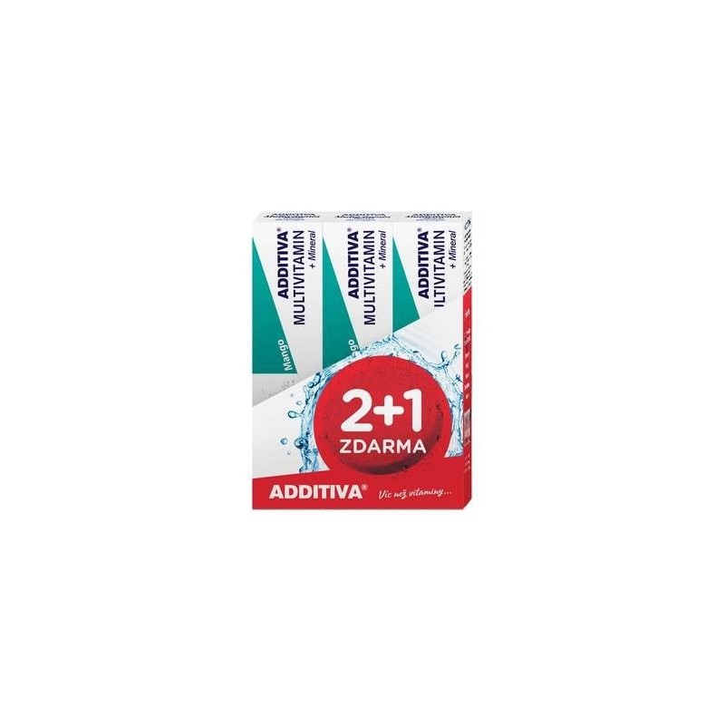 ADDITIVA Multivitamin + Mineral 2+1 mango 3x20 šumivých tablet