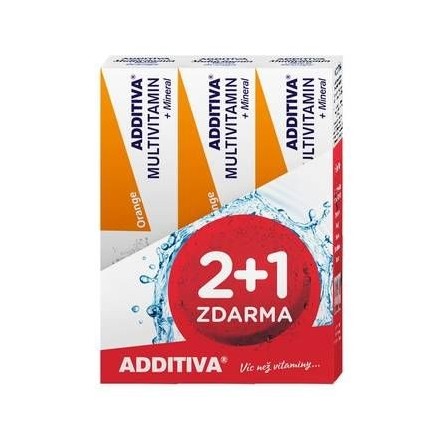 ADDITIVA Multivitamin + Mineral 2+1 pomeranč 3x20 šumivých tablet