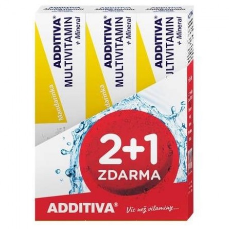 ADDITIVA Multivitamin + Mineral 2+1 mandarinka 3x20 šumivých tablet