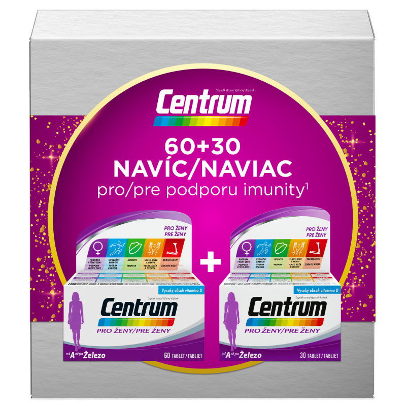 CENTRUM AZ multivitamín pro ženy 60+30 tablet Vánoční balení