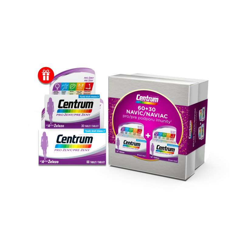 CENTRUM AZ multivitamín pro ženy 60+30 tablet Vánoční balení