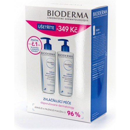 Bioderma Atoderm Zvláčňující péče - tělový krém 2x500 ml