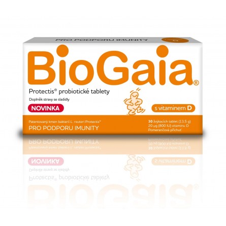 BIOGAIA Protectis probiotické tablety s vitaminem D 30 ks