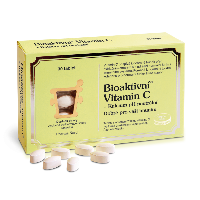 BIOAKTIVNÍ Vitamin C+Kalcium pH neutrální 30 tablet