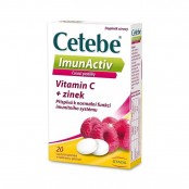 CETEBE Imunactiv vitamin C + zinek 20 cucavých pastilek