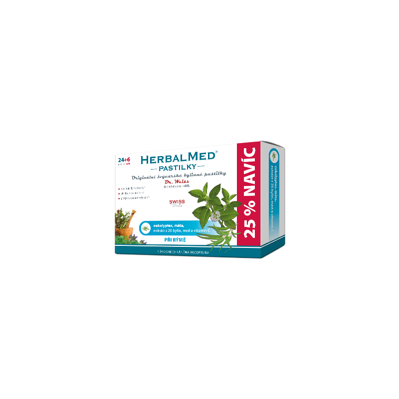 DR. WEISS Herbalmed eukalyptus máta 24+6 pastilek