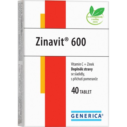 GENERICA Zinavit 600 pomeranč 40 tablet