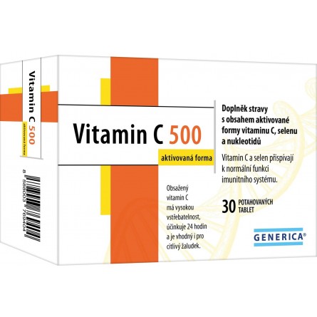 GENERICA Vitamin C 500 aktivovaná forma 30 tablet