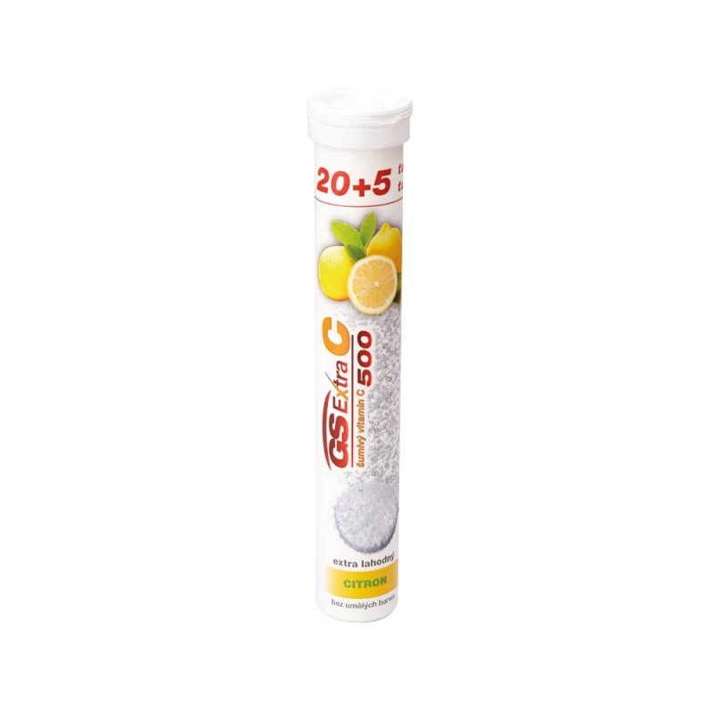 GS Extra C 500 šumivý vitamin citron 20+5 tablet