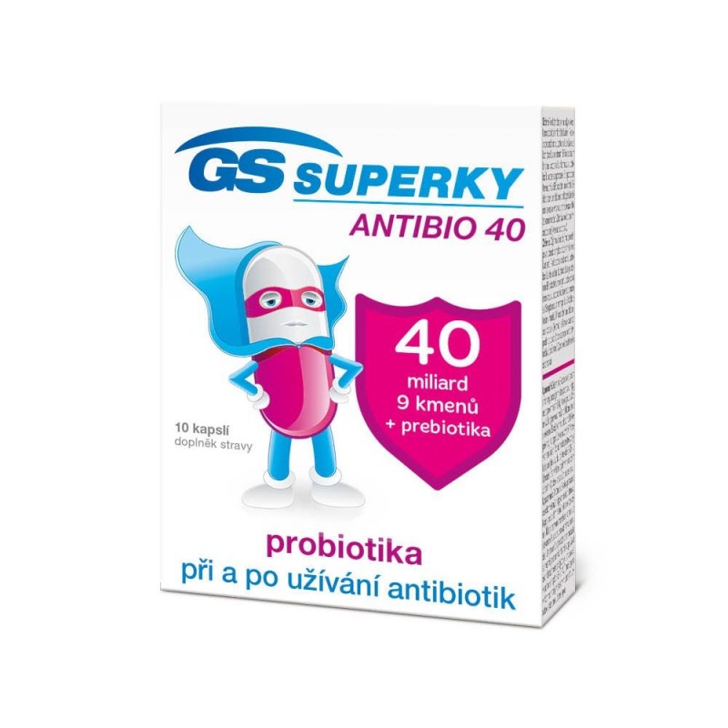 GS Superky antibio 40 probiotika 10 kapslí