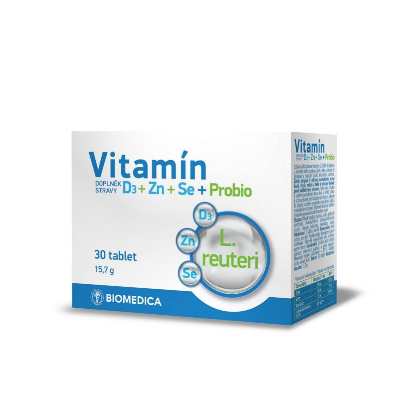BIOMEDICA Vitamín D3+Zn+Se+Probio 30 tobolek