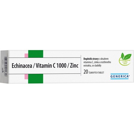 GENERICA Echinacea vitamin C 1000 zinc 20 šumivých tablet