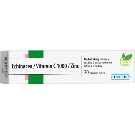 GENERICA Echinacea vitamin C 1000 zinc 20 šumivých tablet