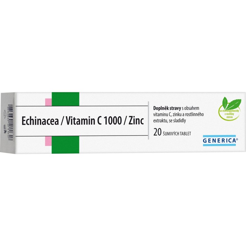 GENERICA Echinacea vitamin C 1000 zinc 20 šumivých tablet
