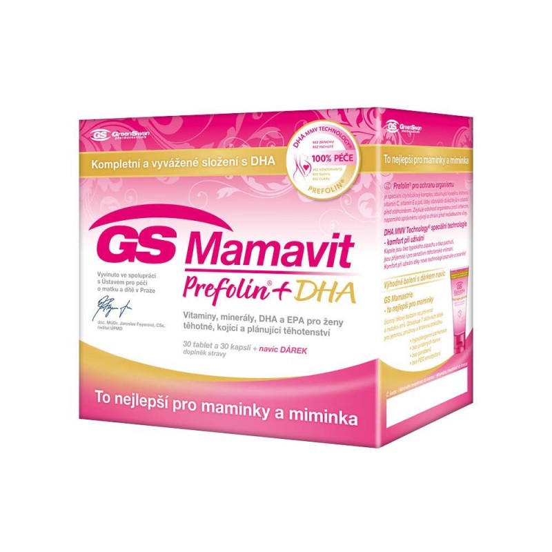 GS Mamavit Prefolin + DHA 30 tablet + 30 kapslí