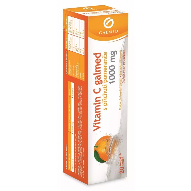 GALMED Vitamin C s příchutí pomeranče 20 šumivých tablet