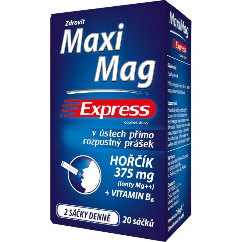 ZDROVIT Maximag express hořčík 375 mg + vitamin B6 direct 20 sáčků