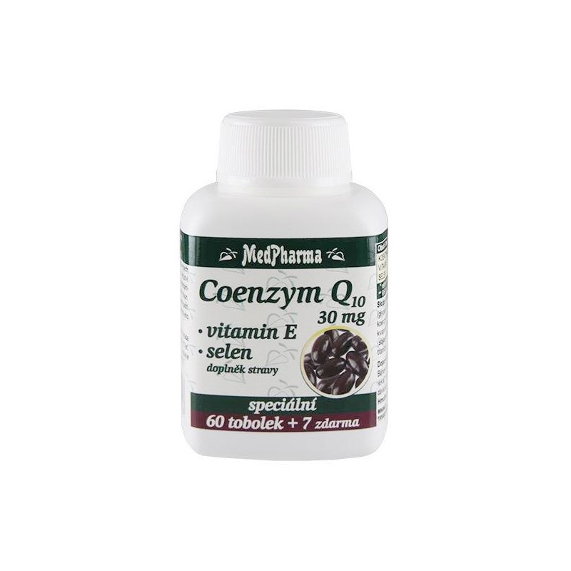MEDPHARMA Coenzym Q10 30 mg + vitamin E + selen 60+7 tobolek