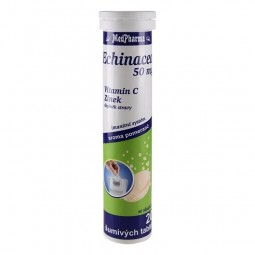 MEDPHARMA Echinacea 50 mg + vitamin C + zinek aroma pomeranč 20 šumivých tablet