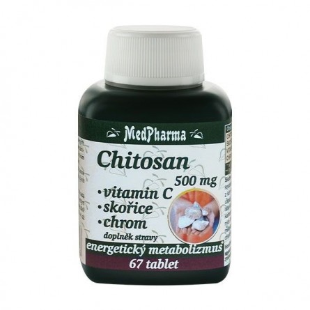 MEDPHARMA Chitosan 500 mg + vitamin C + skořice + chrom 67 tablet