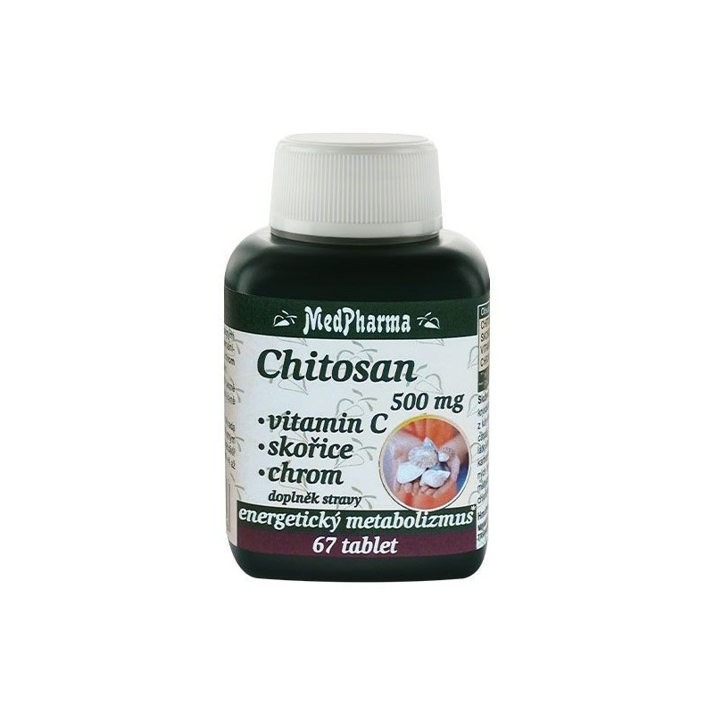 MEDPHARMA Chitosan 500 mg + vitamin C + skořice + chrom 67 tablet