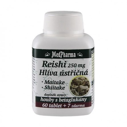 MEDPHARMA Reishi 250 mg + hlíva ústřičná s betaglukany 60+7 tablet
