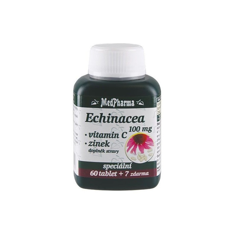 MEDPHARMA Echinacea 100 mg + vitamin C + zinek 60+7 tablet