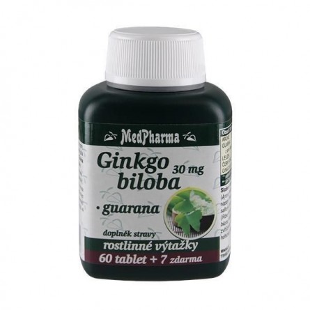 MEDPHARMA Ginkgo biloba 30 mg + guarana 60+7 tablet