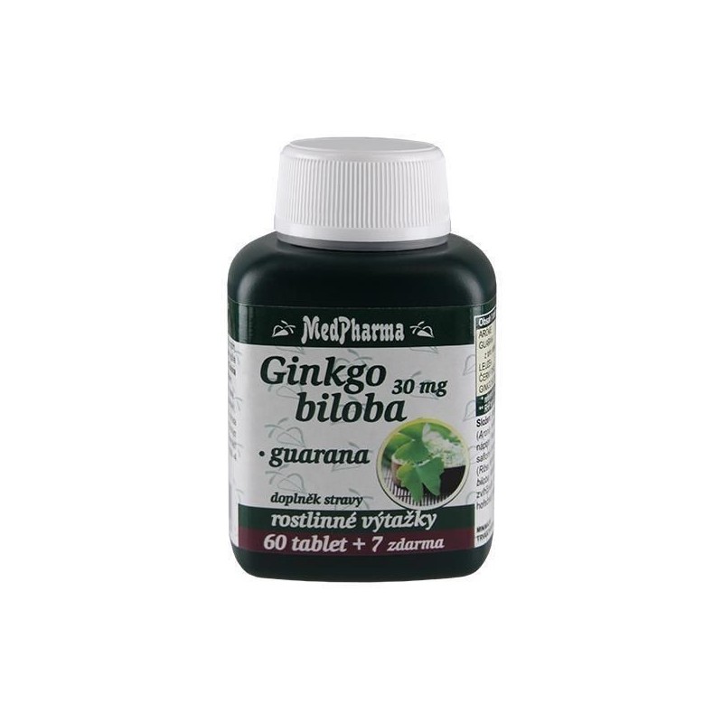 MEDPHARMA Ginkgo biloba 30 mg + guarana 60+7 tablet