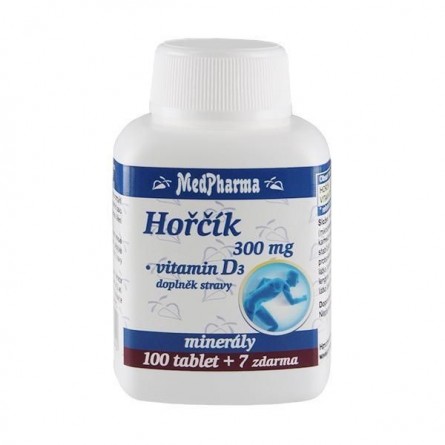 MEDPHARMA Hořčík 300 mg + vitamin D3 100+7 tablet