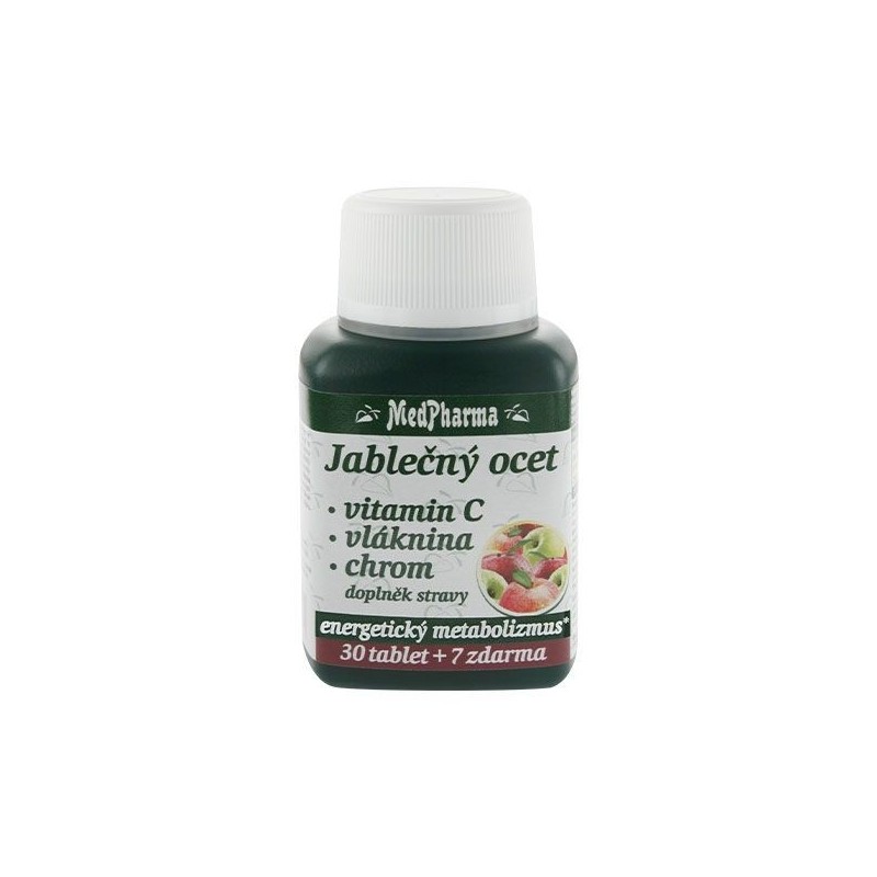 MEDPHARMA Jablečný ocet + vitamin C + vláknina + chrom 30+7 tablet