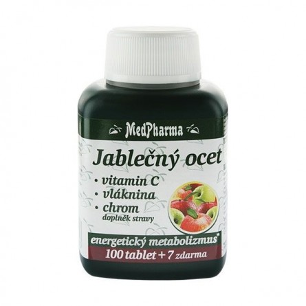 MEDPHARMA Jablečný ocet + vitamin C + vláknina + chrom 10+7 tablet