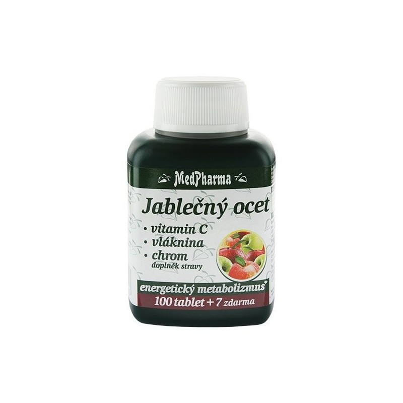 MEDPHARMA Jablečný ocet + vitamin C + vláknina + chrom 10+7 tablet