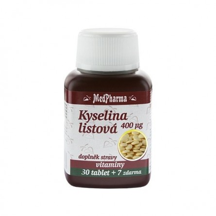 MEDPHARMA Kyselina listová 400 µg 30+7 tablet