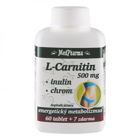 MEDPHARMA L-Carnitin 500 mg + inulin + chrom 60+7 tablet