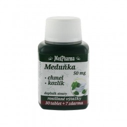 MEDPHARMA Meduňka 50 mg + chmel + kozlík 30+7 tablet