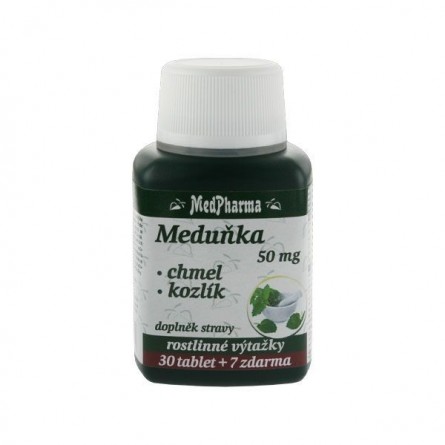 MEDPHARMA Meduňka 50 mg + chmel + kozlík 30+7 tablet