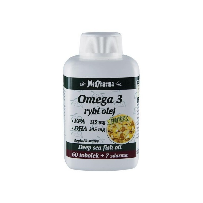 MEDPHARMA Omega 3 rybí olej forte 60+7 tobolek