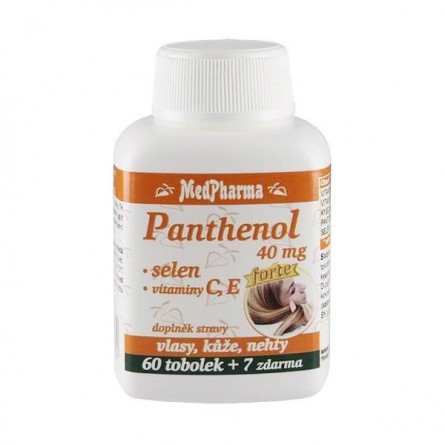 MEDPHARMA Panthenol 40 mg + selen + vitamíny C, E forte 60+7 tobolek