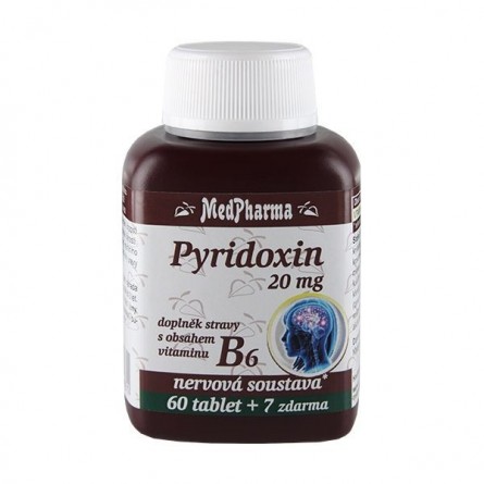 MEDPHARMA Pyridoxin 20 mg B6 60+7 tablet