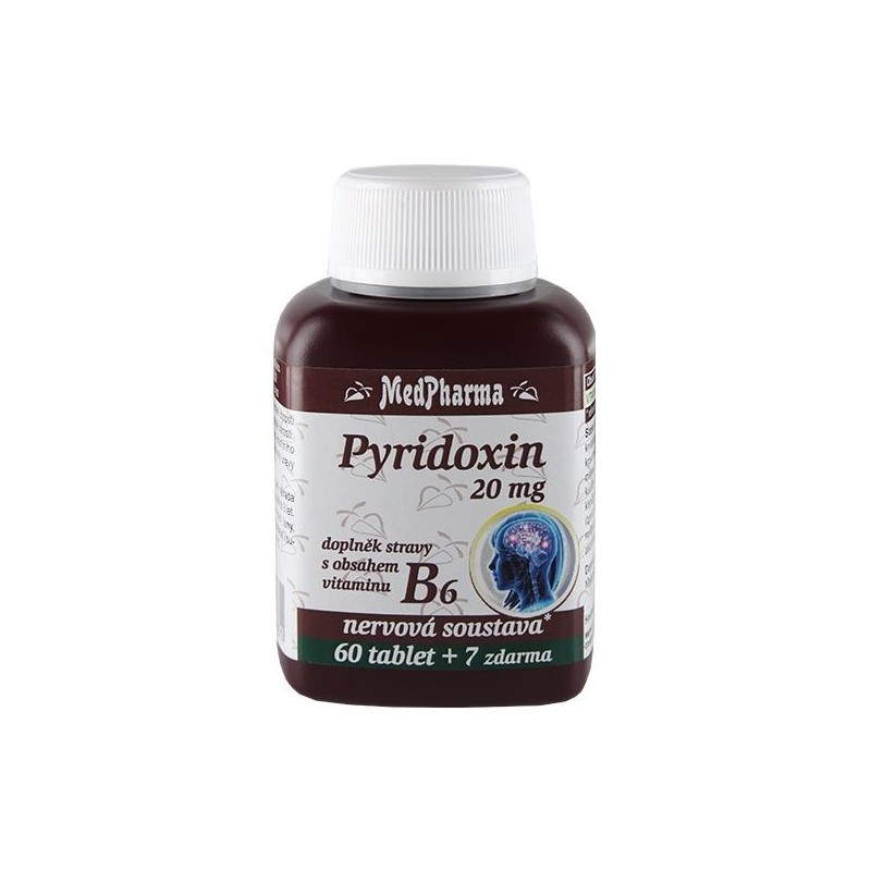 MEDPHARMA Pyridoxin 20 mg B6 60+7 tablet