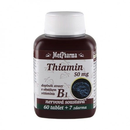 MEDPHARMA Thiamin 50 mg s obsahem vitaminu B1 60+7 tablet