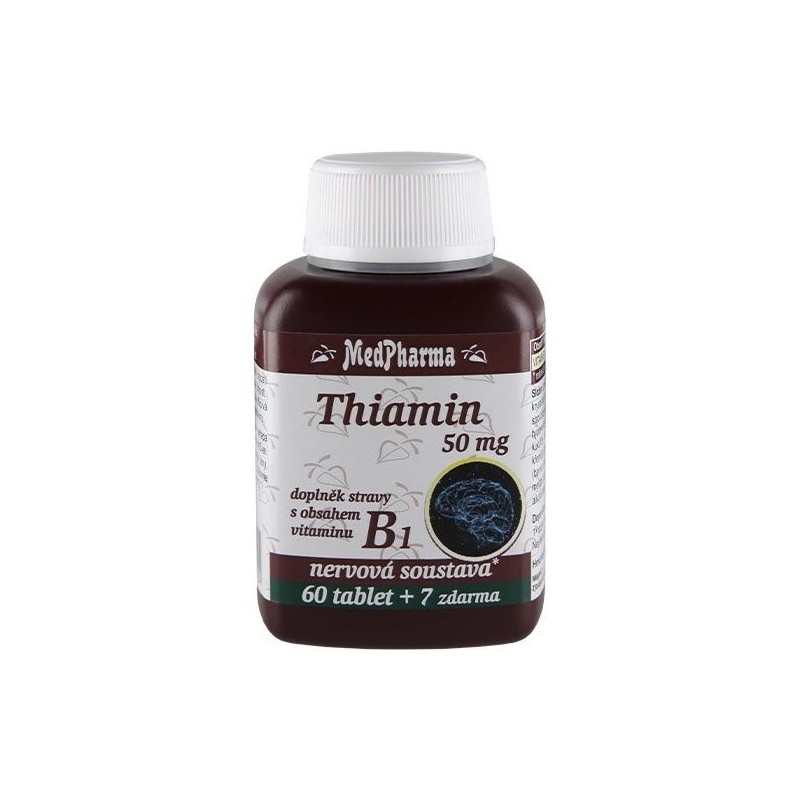 MEDPHARMA Thiamin 50 mg s obsahem vitaminu B1 60+7 tablet