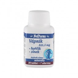 MEDPHARMA Vápník 333,3 mg + hořčík + zinek 30+7 tablet