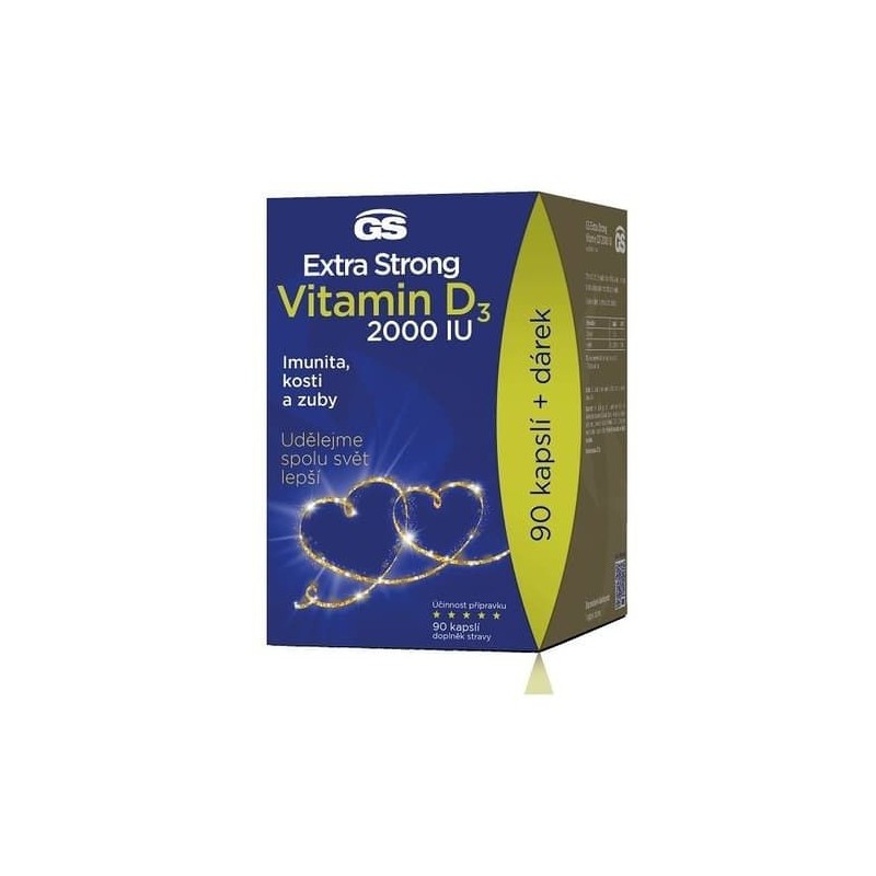 GS Vitamin D3 2000 IU extra strong 90 kapslí