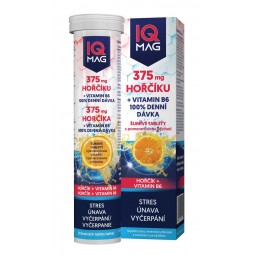 IQ MAG Hořčík 375 mg + B6 s pomerančovou příchutí 20 šumivých tablet