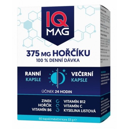 IQ MAG Hořčík 375 mg ranní a večerní 60 kapslí