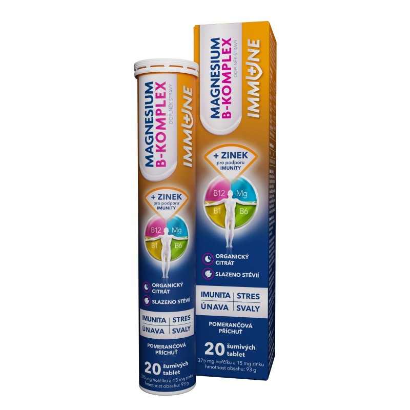 MAGNESIUM B-KOMPLEX Immune 20 šumivých tablet