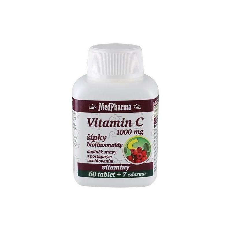 MEDPHARMA Vitamin C 1000 mg s šípky 60+7 tablet